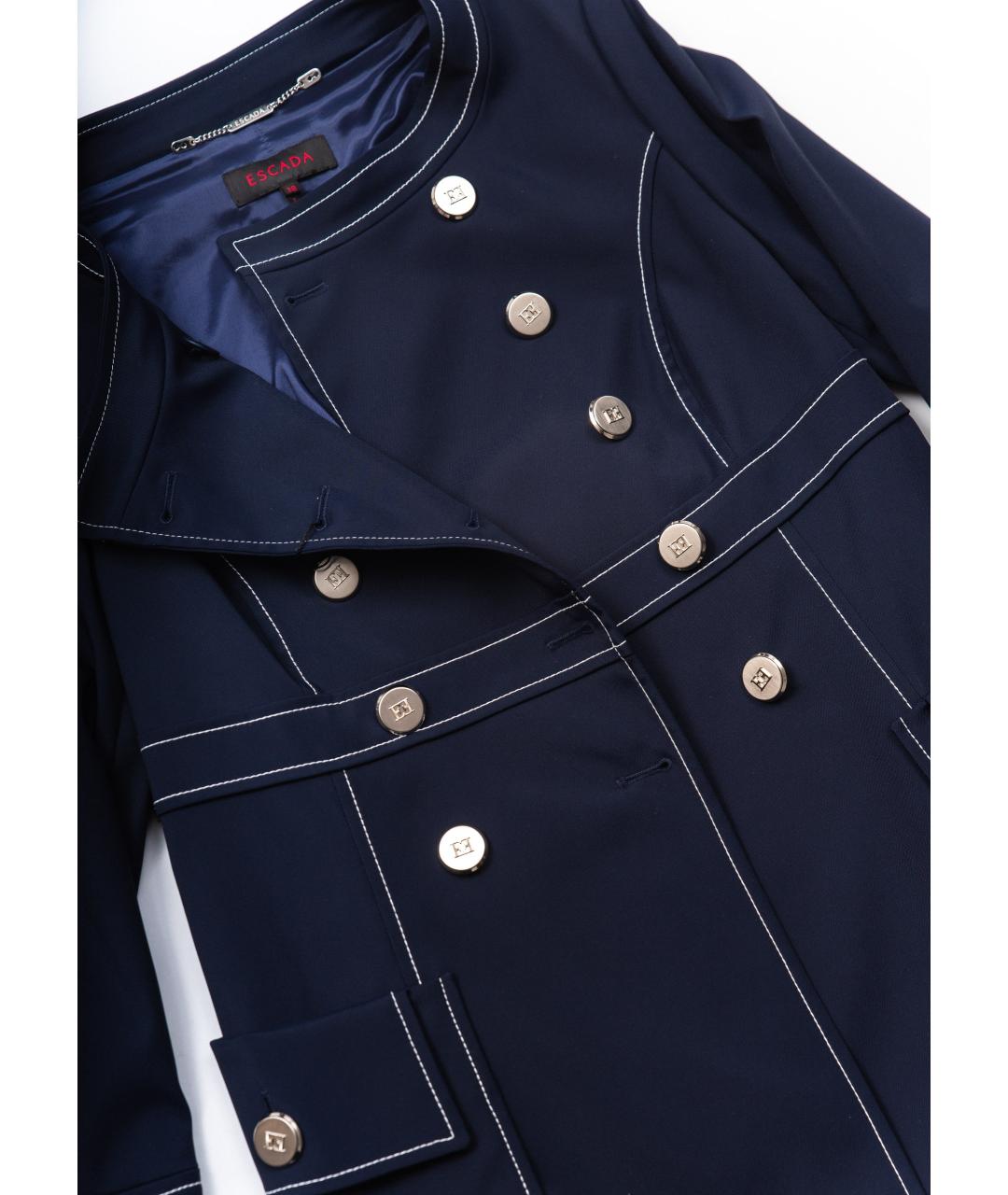 ESCADA Темно-синий полиамидовый тренч/плащ, фото 4
