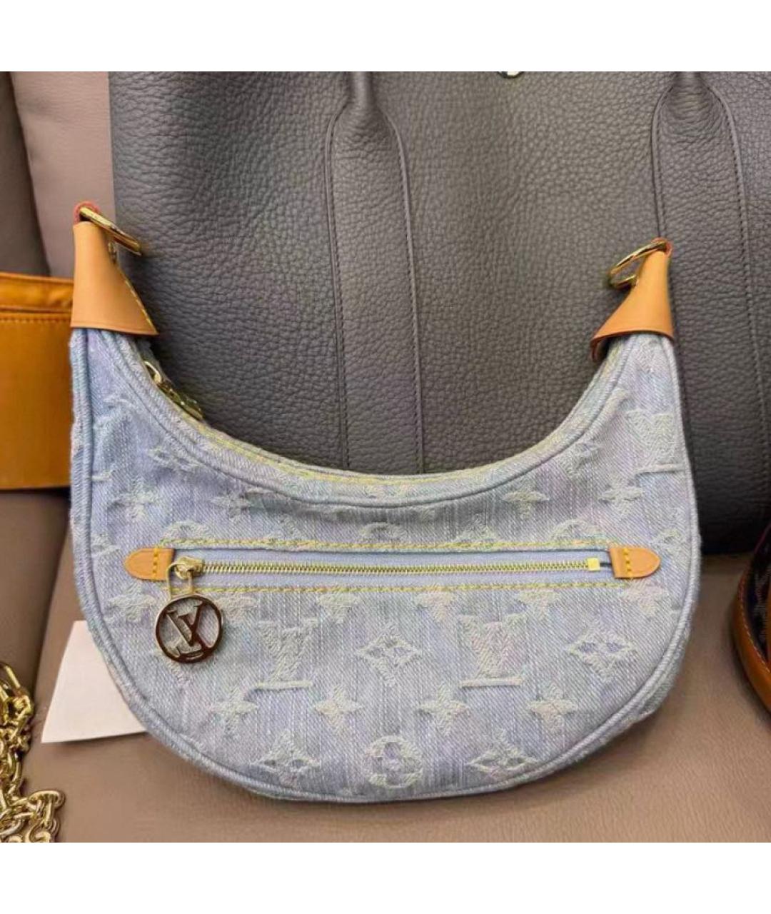 LOUIS VUITTON Голубая тканевая сумка через плечо, фото 2