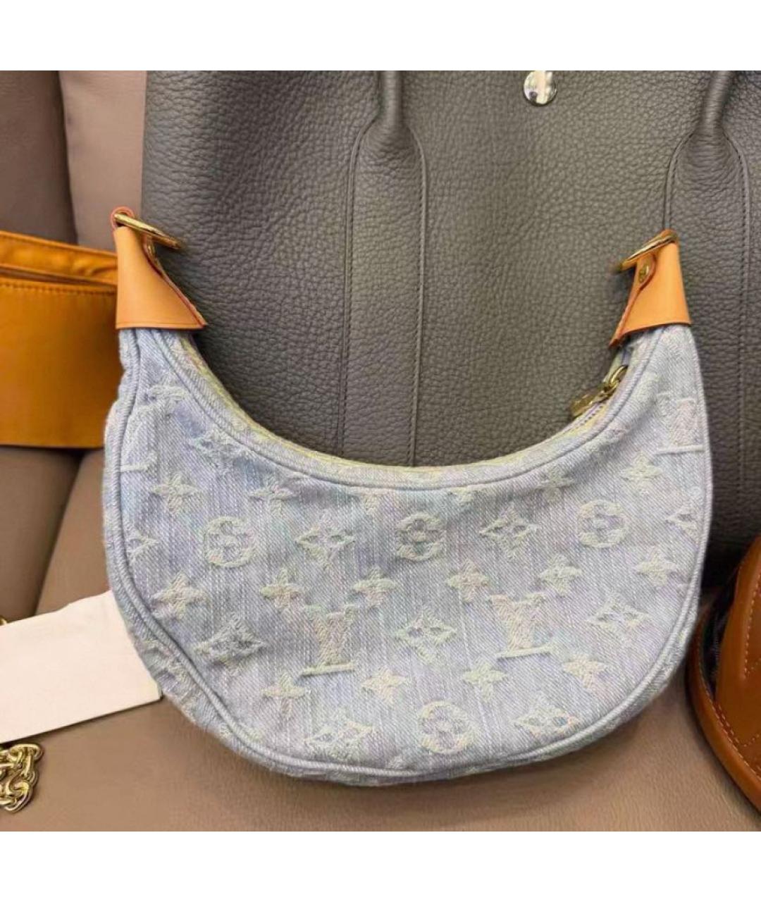 LOUIS VUITTON Голубая тканевая сумка через плечо, фото 3