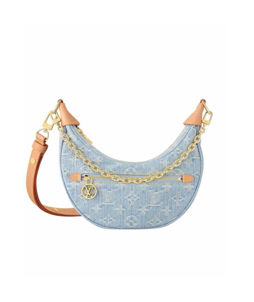 LOUIS VUITTON Голубая тканевая сумка через плечо, фото 4