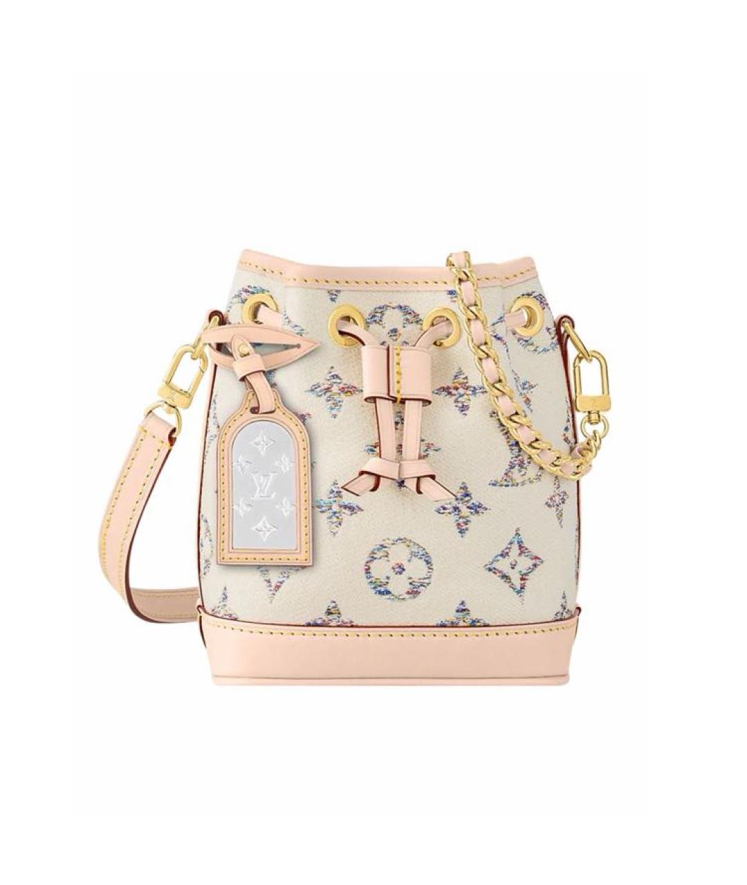 LOUIS VUITTON Бежевая кожаная сумка через плечо, фото 5