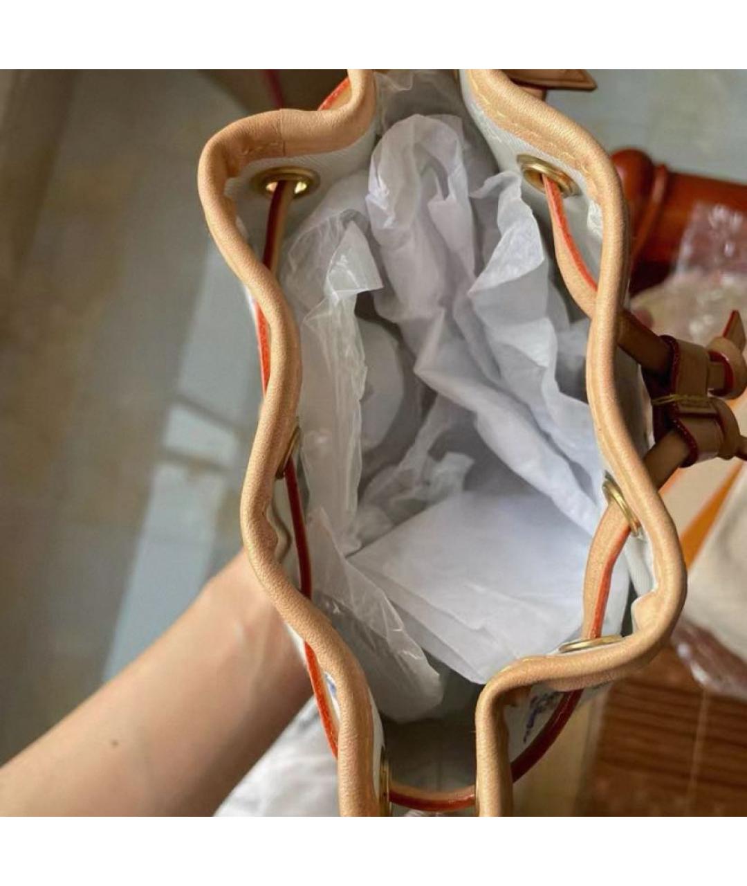 LOUIS VUITTON Бежевая кожаная сумка через плечо, фото 4