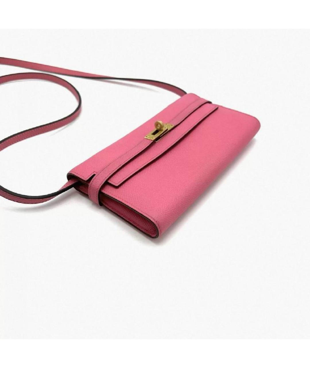 HERMES Розовая кожаная сумка через плечо, фото 3