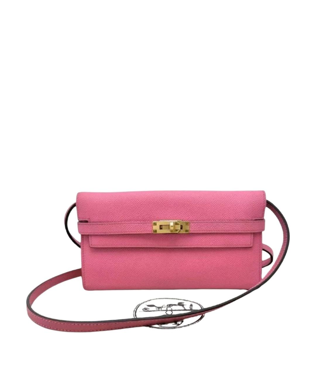 HERMES Розовая кожаная сумка через плечо, фото 10