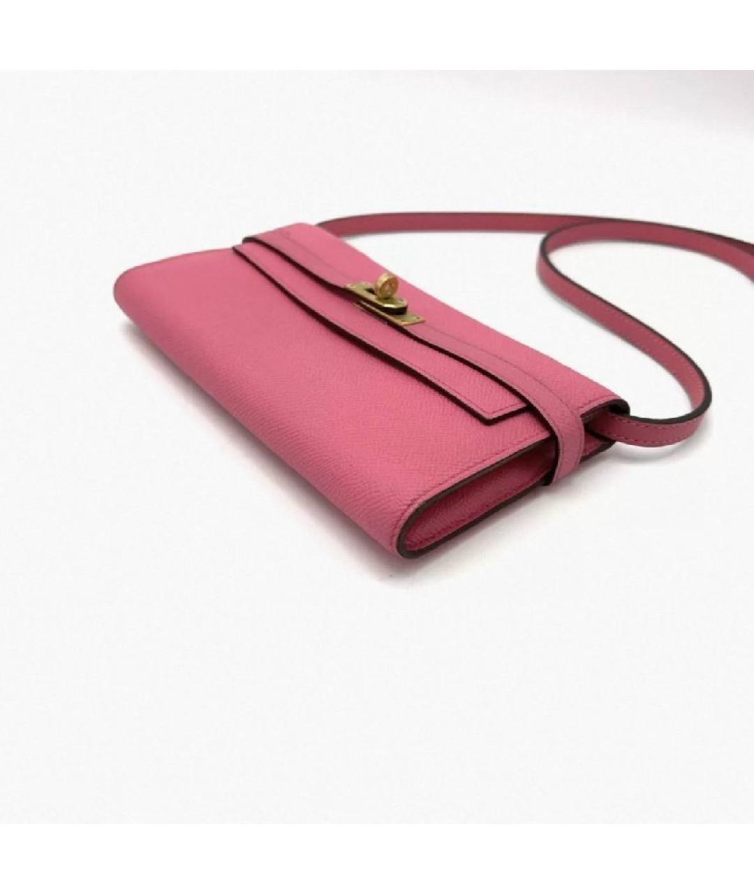 HERMES Розовая кожаная сумка через плечо, фото 5