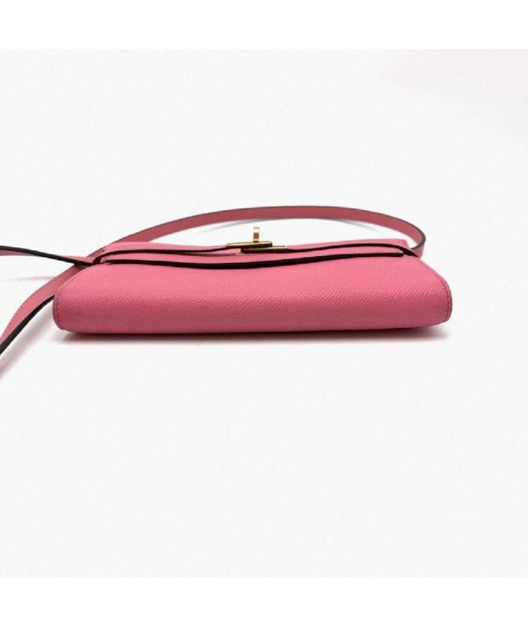 HERMES Розовая кожаная сумка через плечо, фото 4