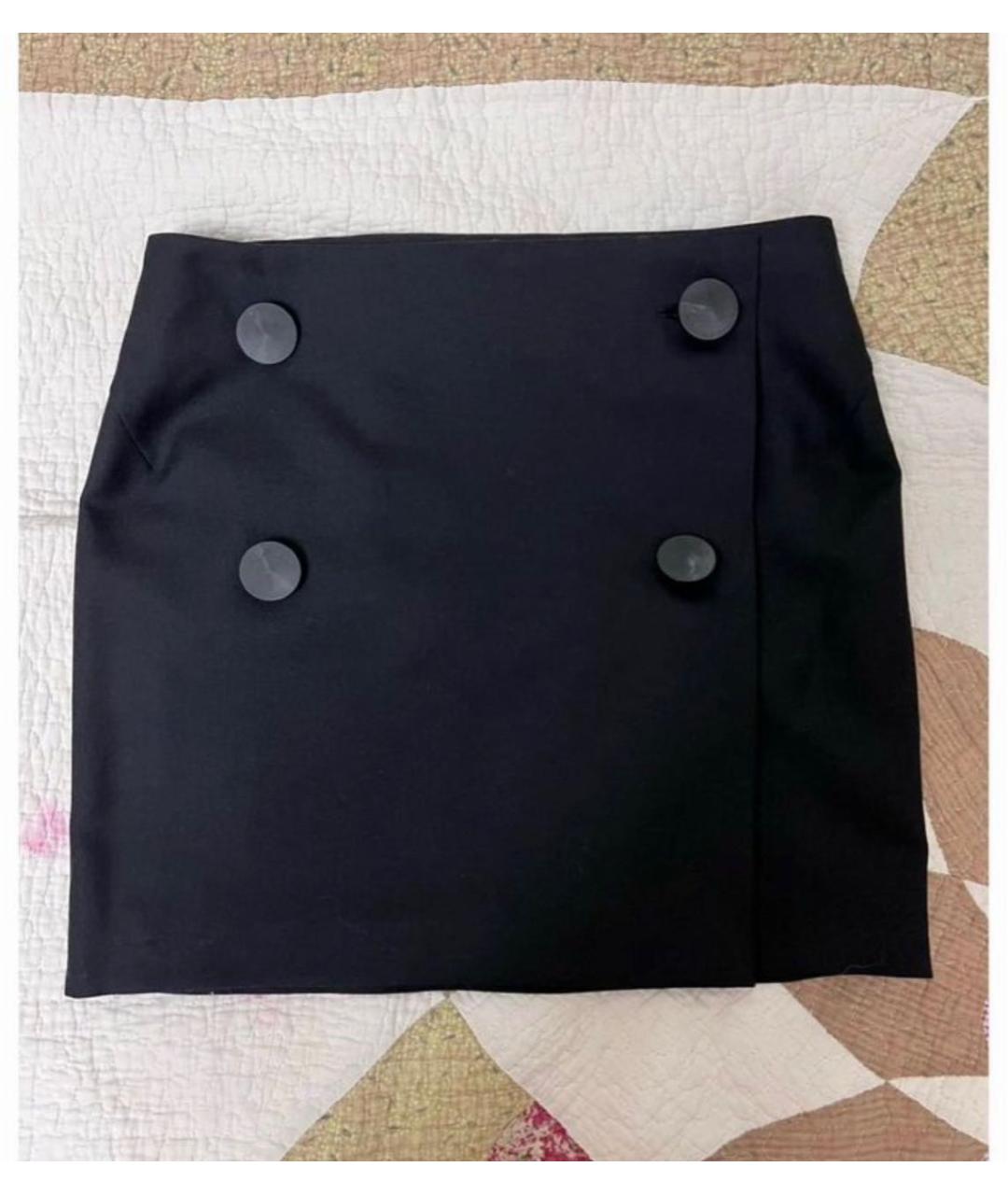 404NOTFOUND Черная шерстяная юбка мини, фото 3