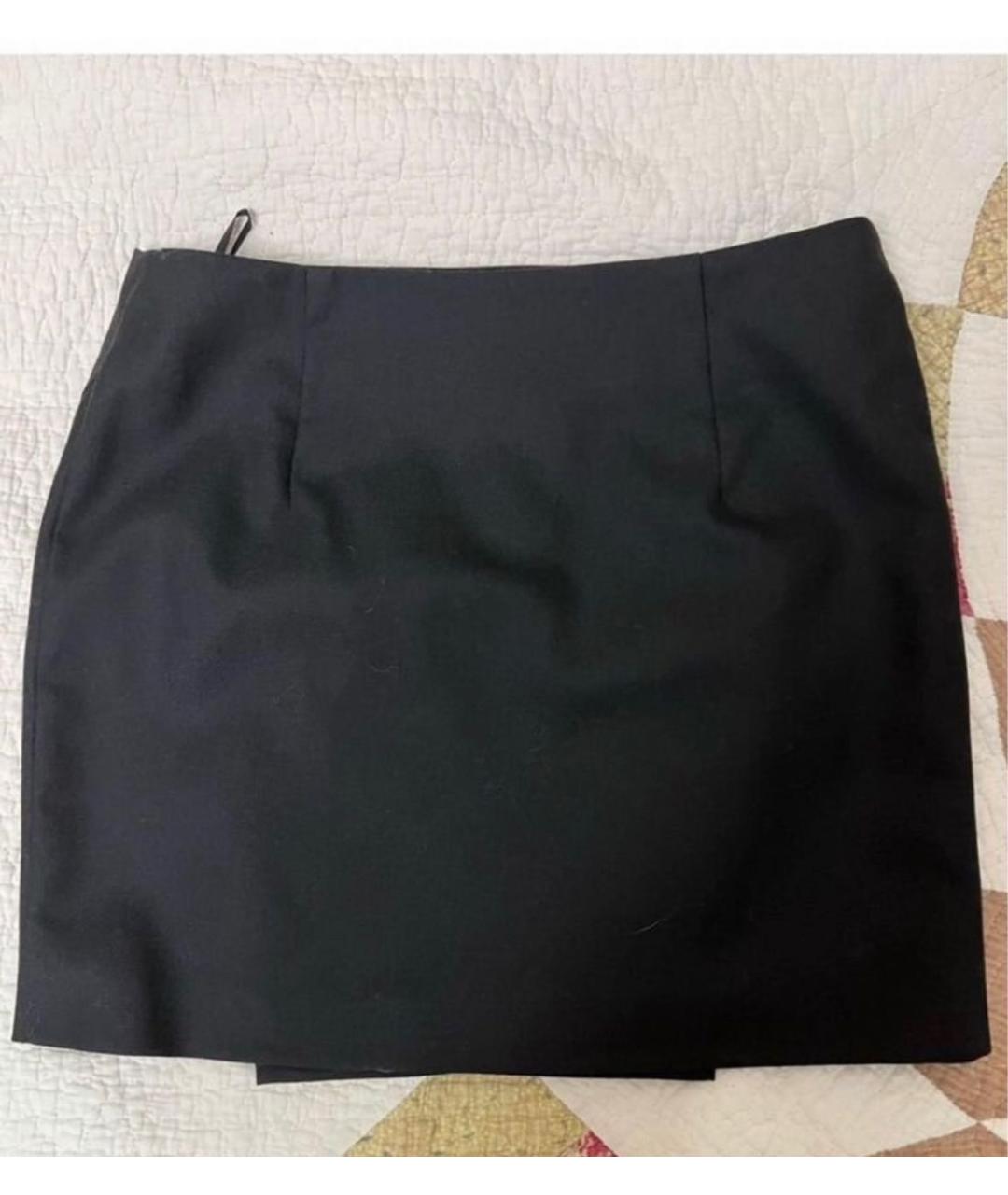 404NOTFOUND Черная шерстяная юбка мини, фото 2