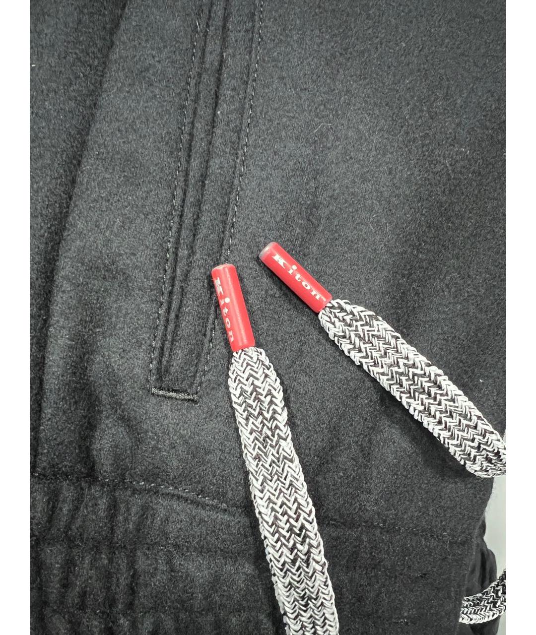 KITON Черные шерстяные повседневные брюки, фото 6