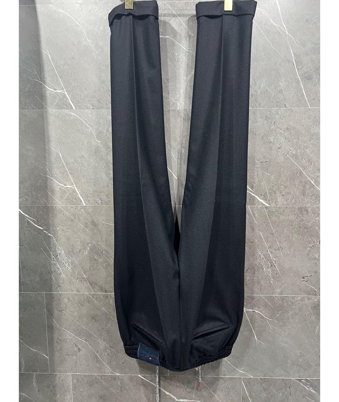 KITON Черные шерстяные повседневные брюки, фото 7