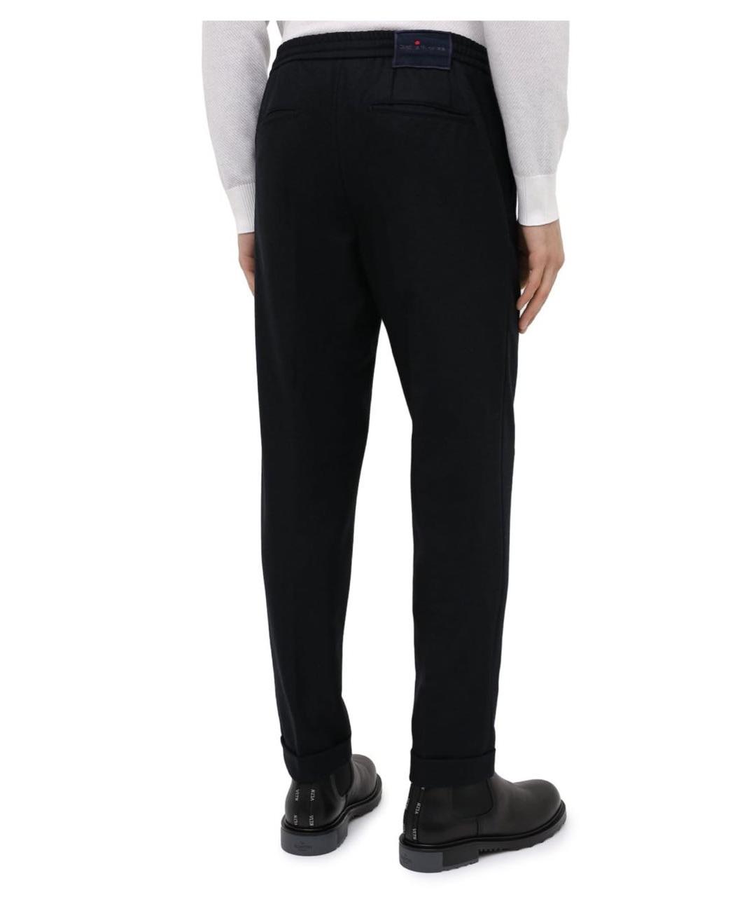 KITON Черные шерстяные повседневные брюки, фото 2