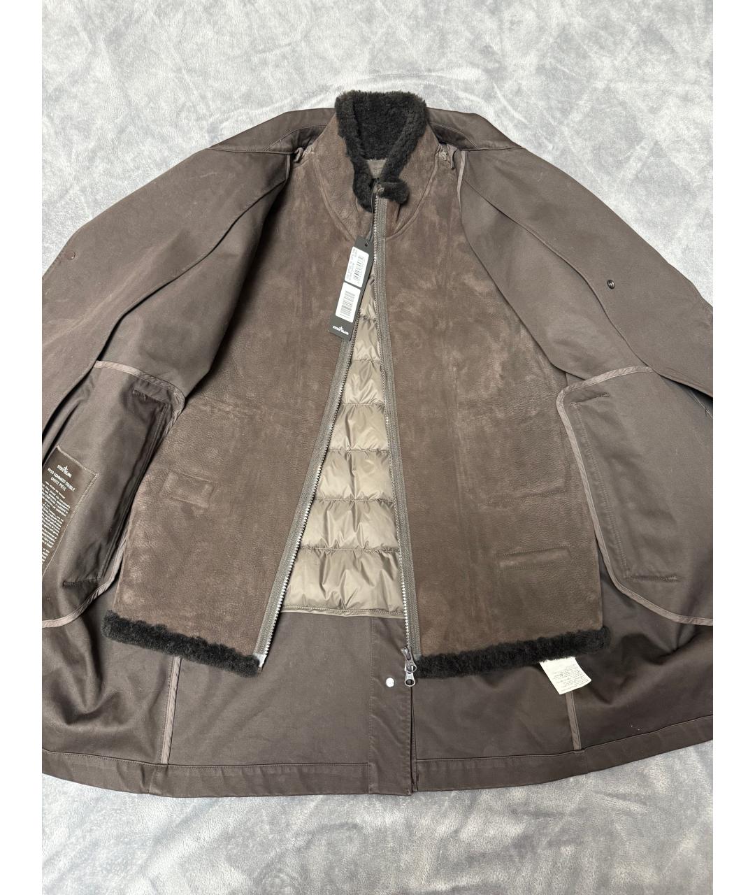 STONE ISLAND Коричневое меховое пальто, фото 8