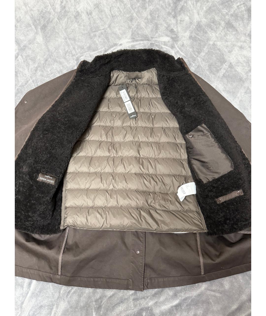 STONE ISLAND Коричневое меховое пальто, фото 7