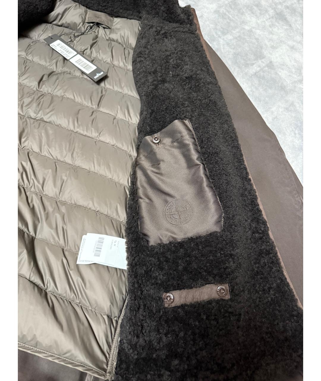 STONE ISLAND Коричневое меховое пальто, фото 6