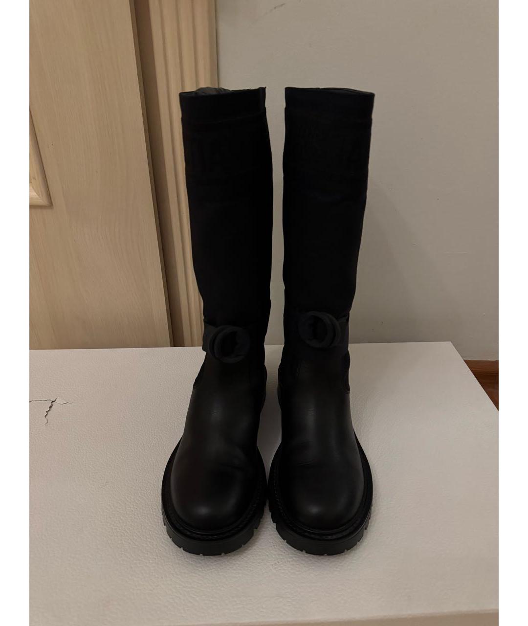 CHRISTIAN DIOR Темно-синие текстильные сапоги, фото 2