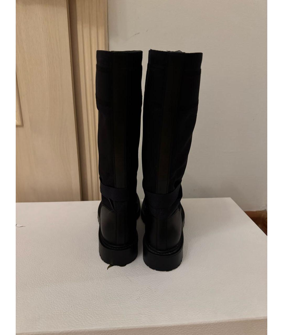 CHRISTIAN DIOR Темно-синие текстильные сапоги, фото 3