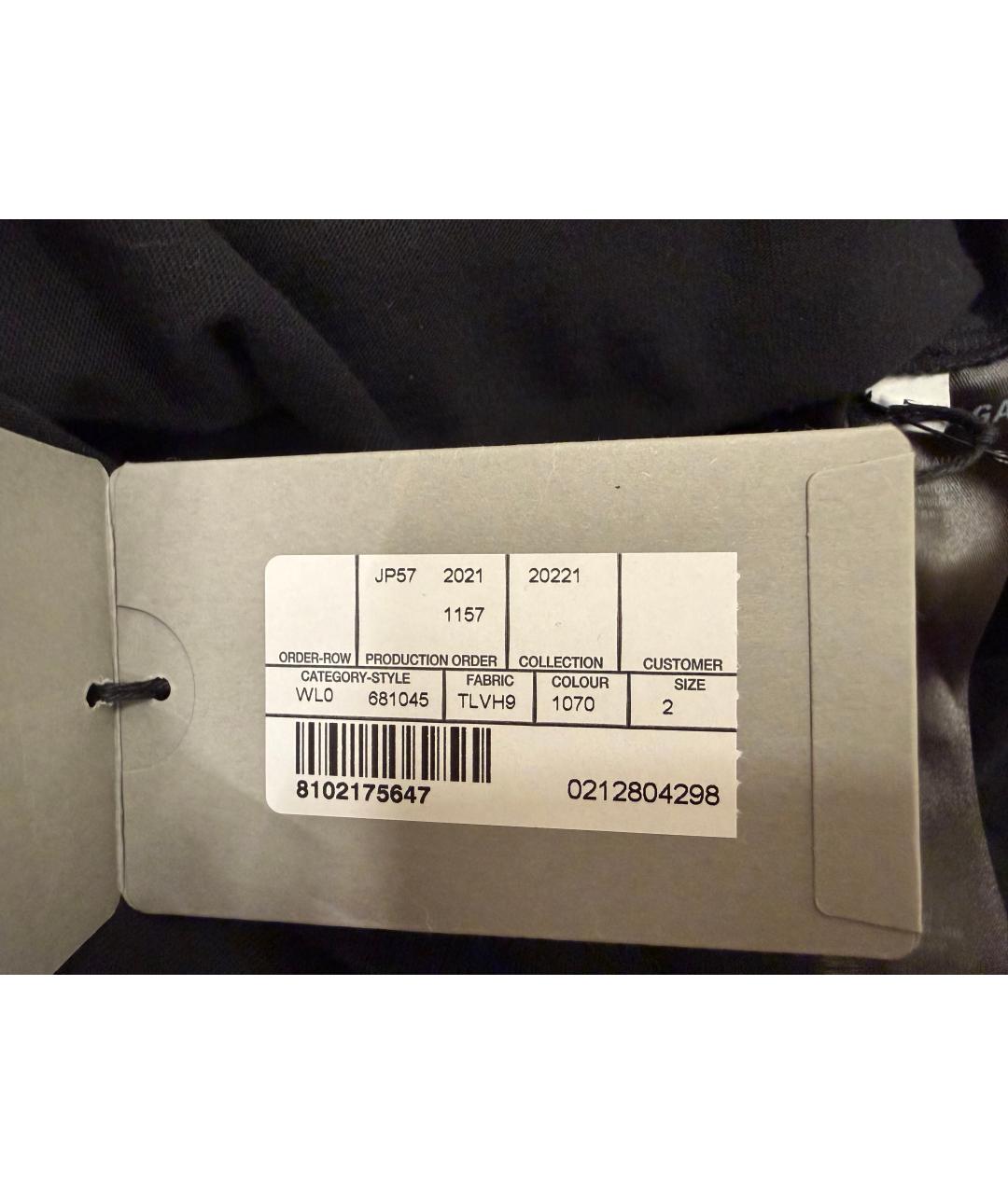 BALENCIAGA Черная хлопко-эластановая футболка, фото 5