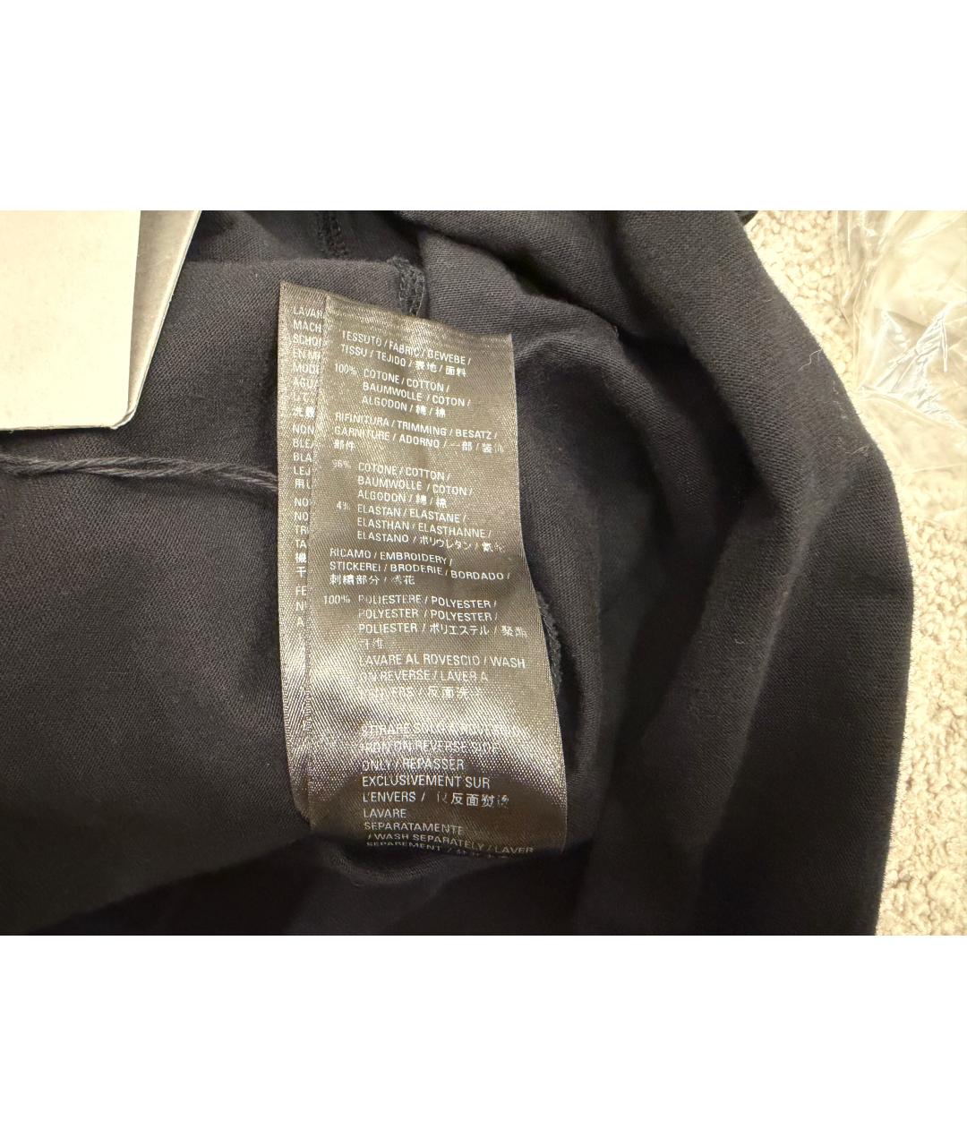 BALENCIAGA Черная хлопко-эластановая футболка, фото 7