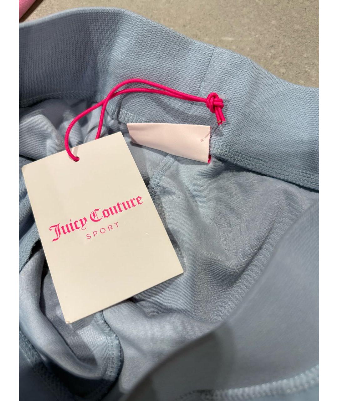 JUICY COUTURE Голубые велюровые брюки широкие, фото 4