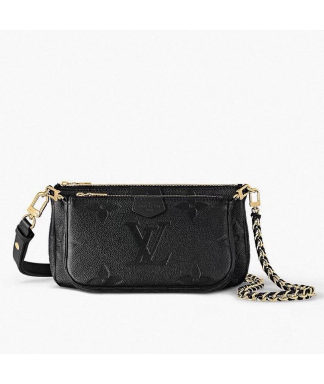 LOUIS VUITTON Черная кожаная сумка через плечо, фото 4