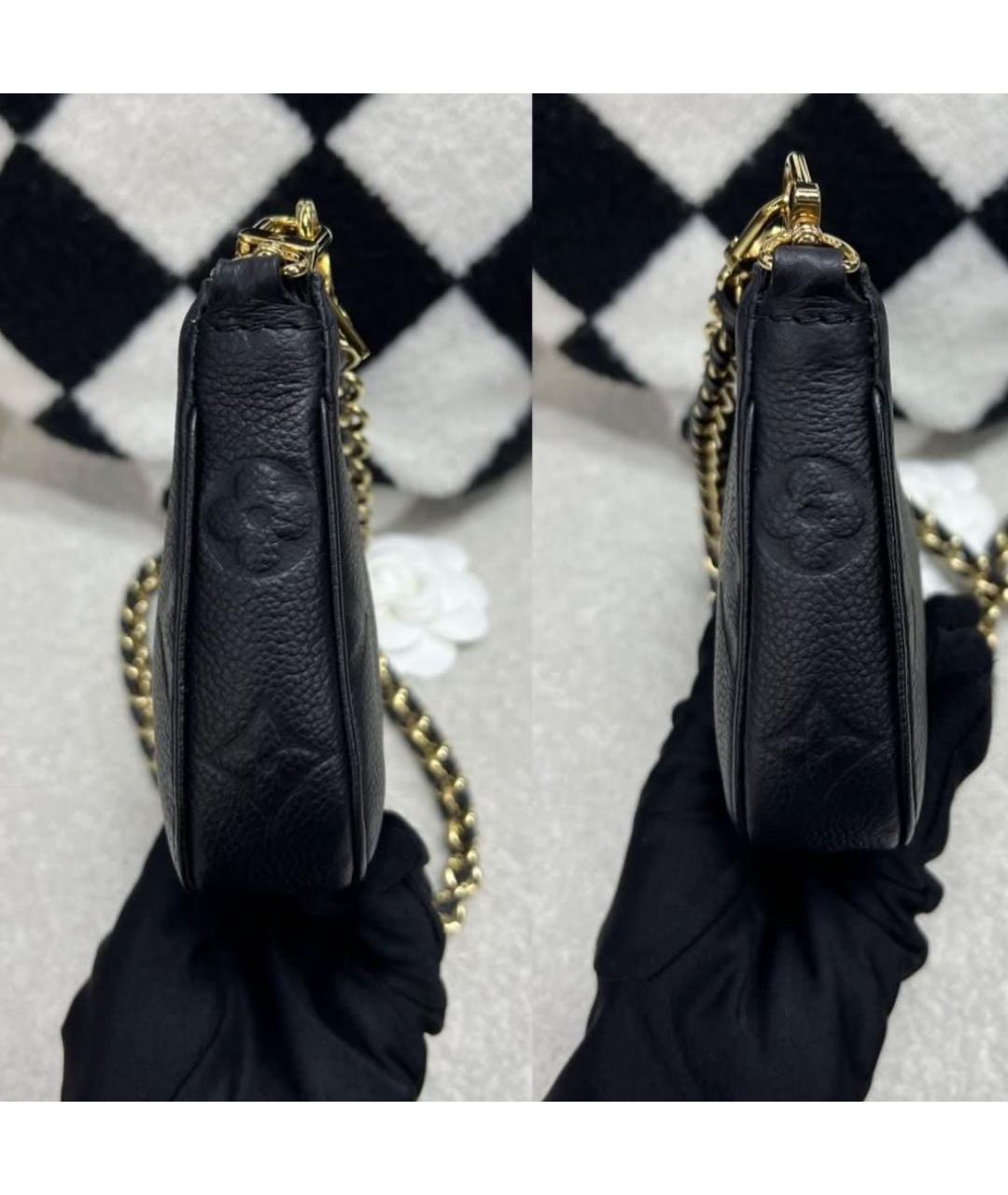 LOUIS VUITTON Черная кожаная сумка через плечо, фото 3