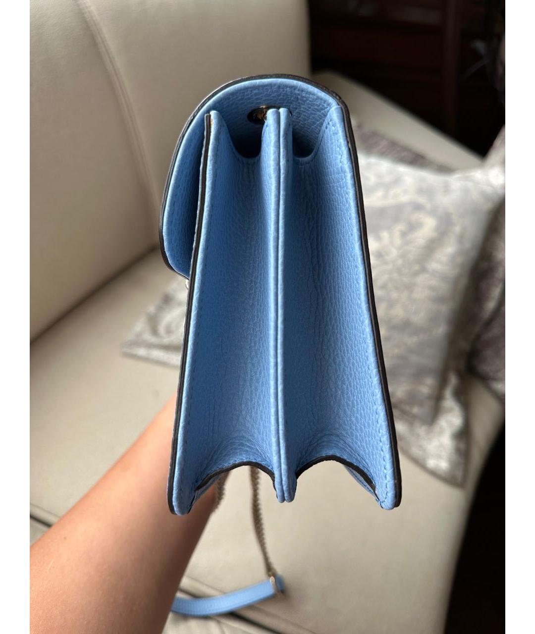 GUCCI Голубая кожаная сумка через плечо, фото 2