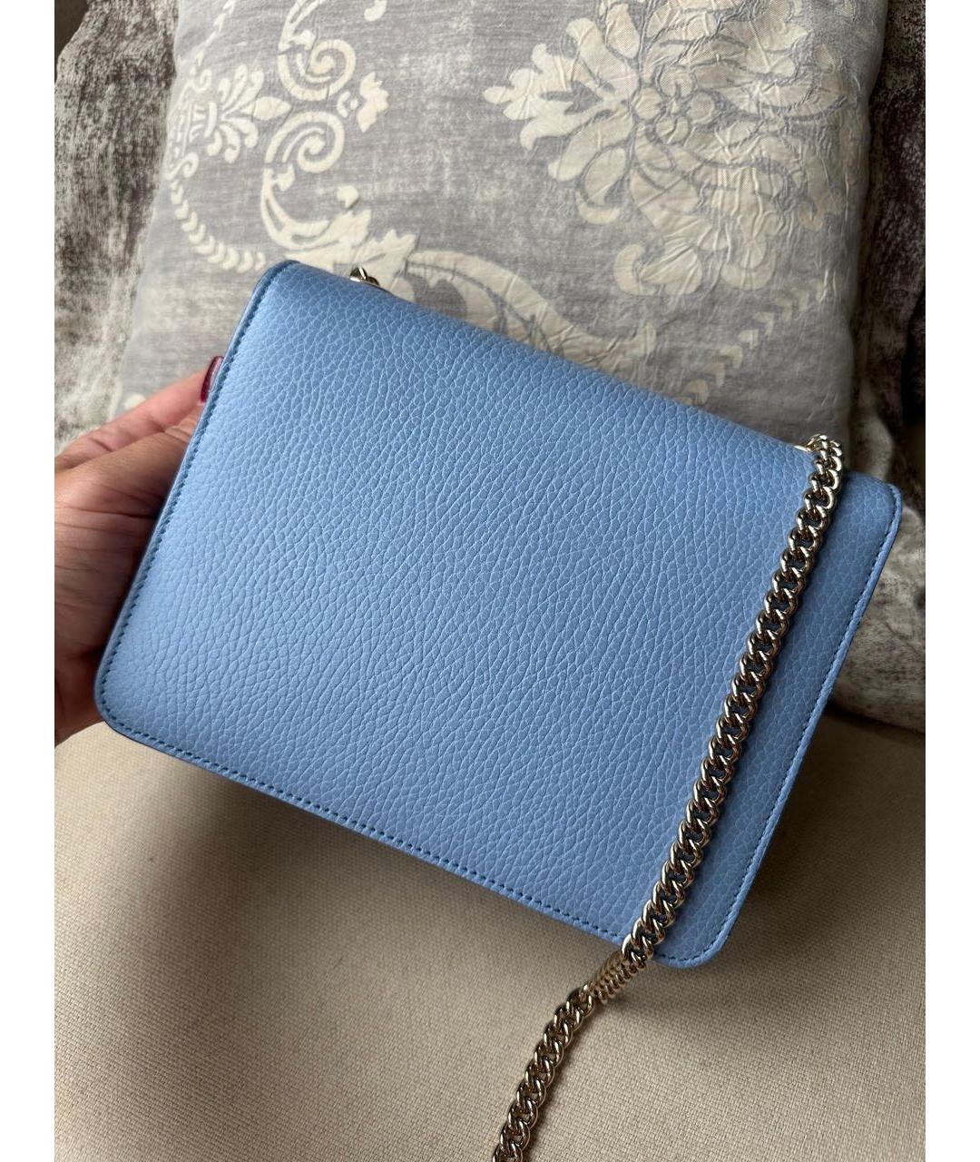 GUCCI Голубая кожаная сумка через плечо, фото 3