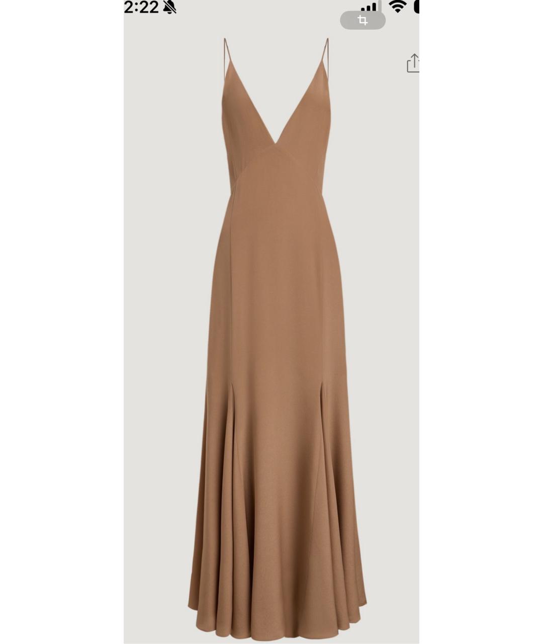 12 STOREEZ Коричневое шелковое вечернее платье, фото 3