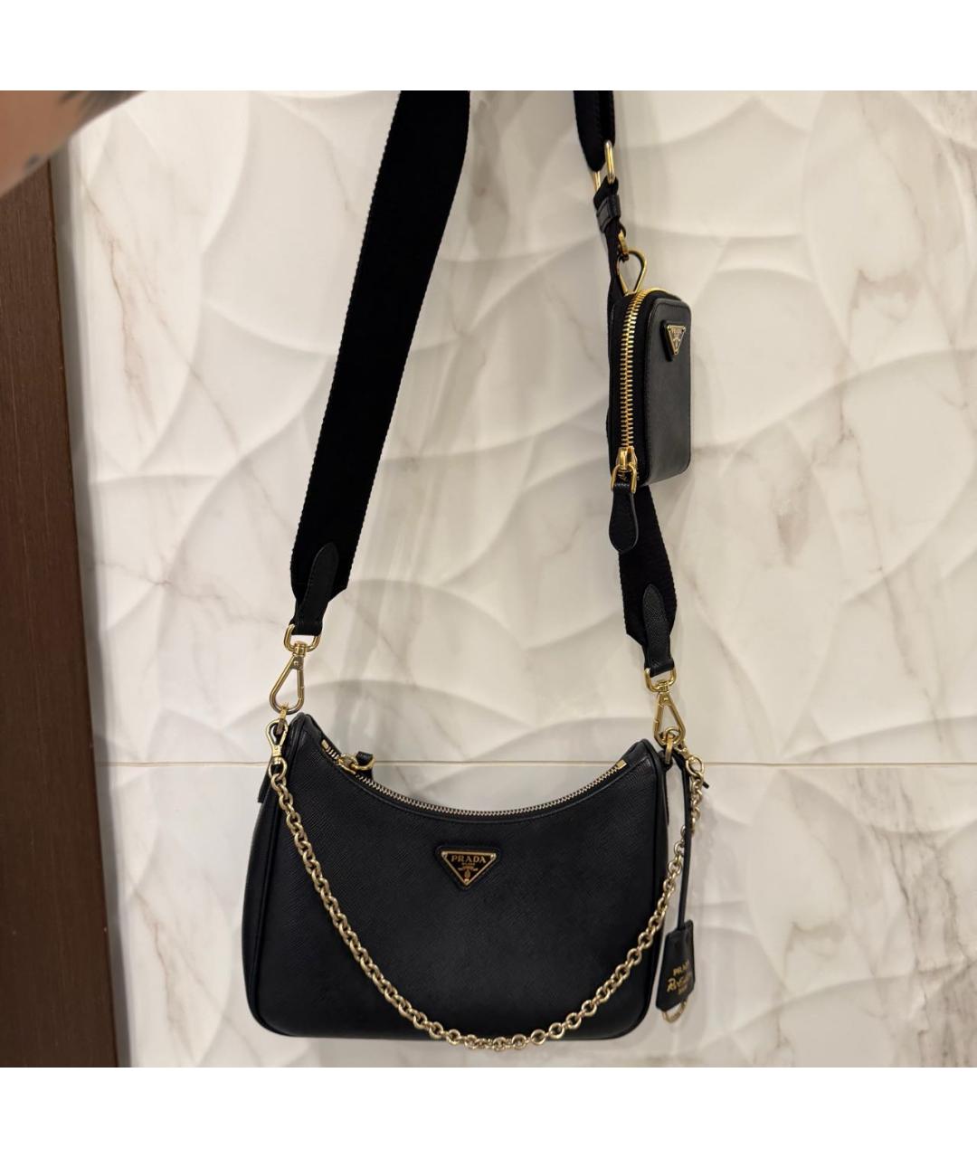 PRADA Черная тканевая сумка через плечо, фото 4