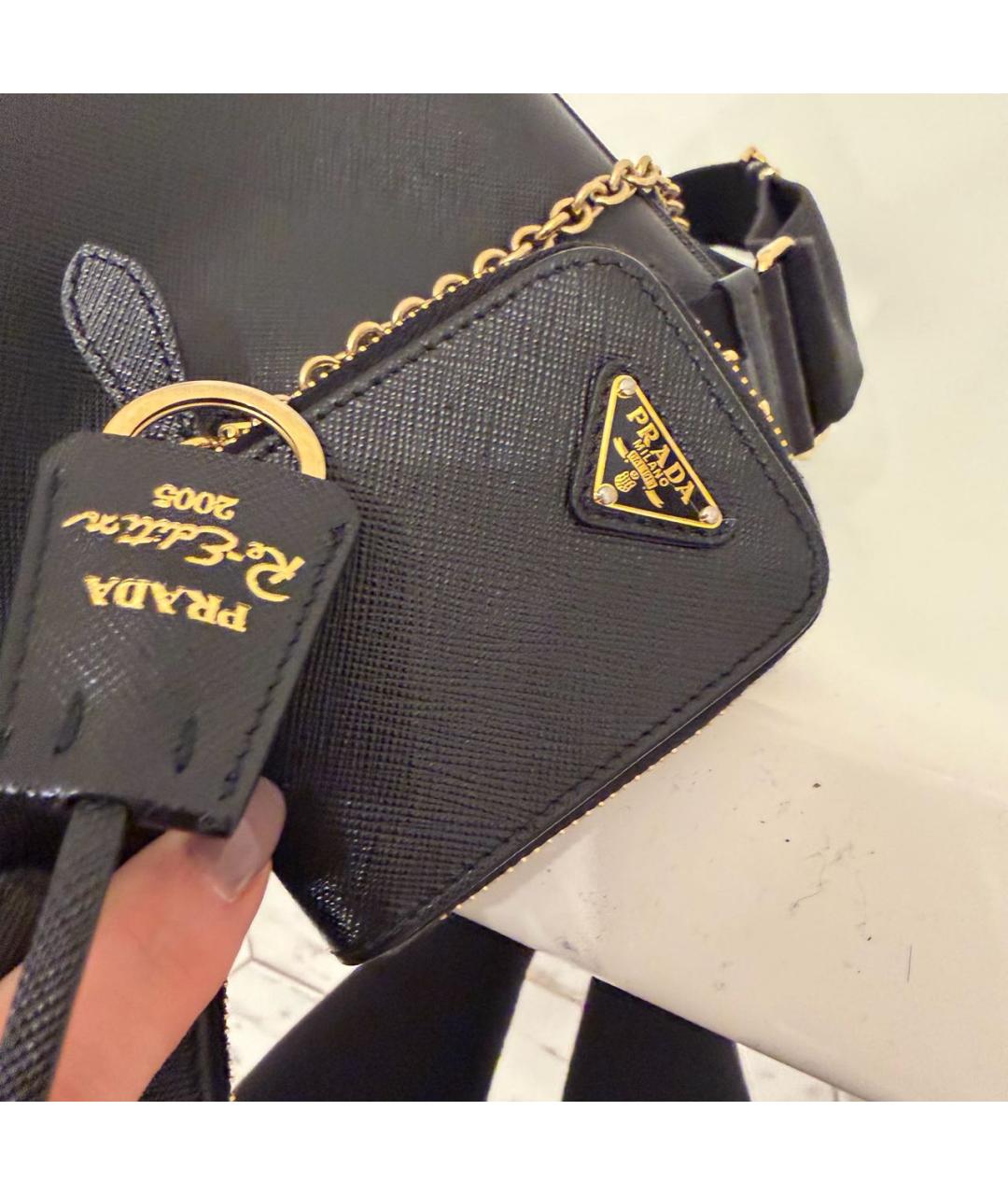 PRADA Черная тканевая сумка через плечо, фото 5