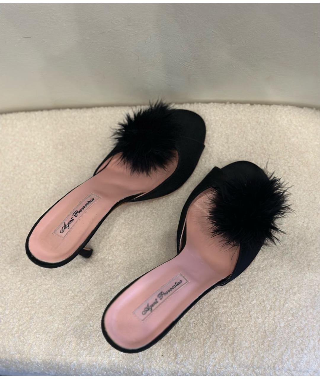 AGENT PROVOCATEUR Черные кожаные мюли, фото 3