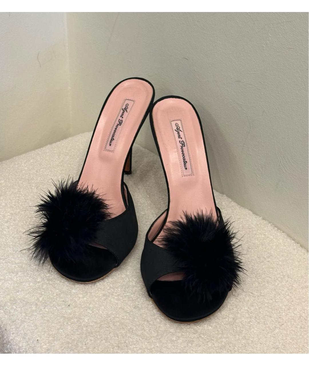 AGENT PROVOCATEUR Черные кожаные мюли, фото 6