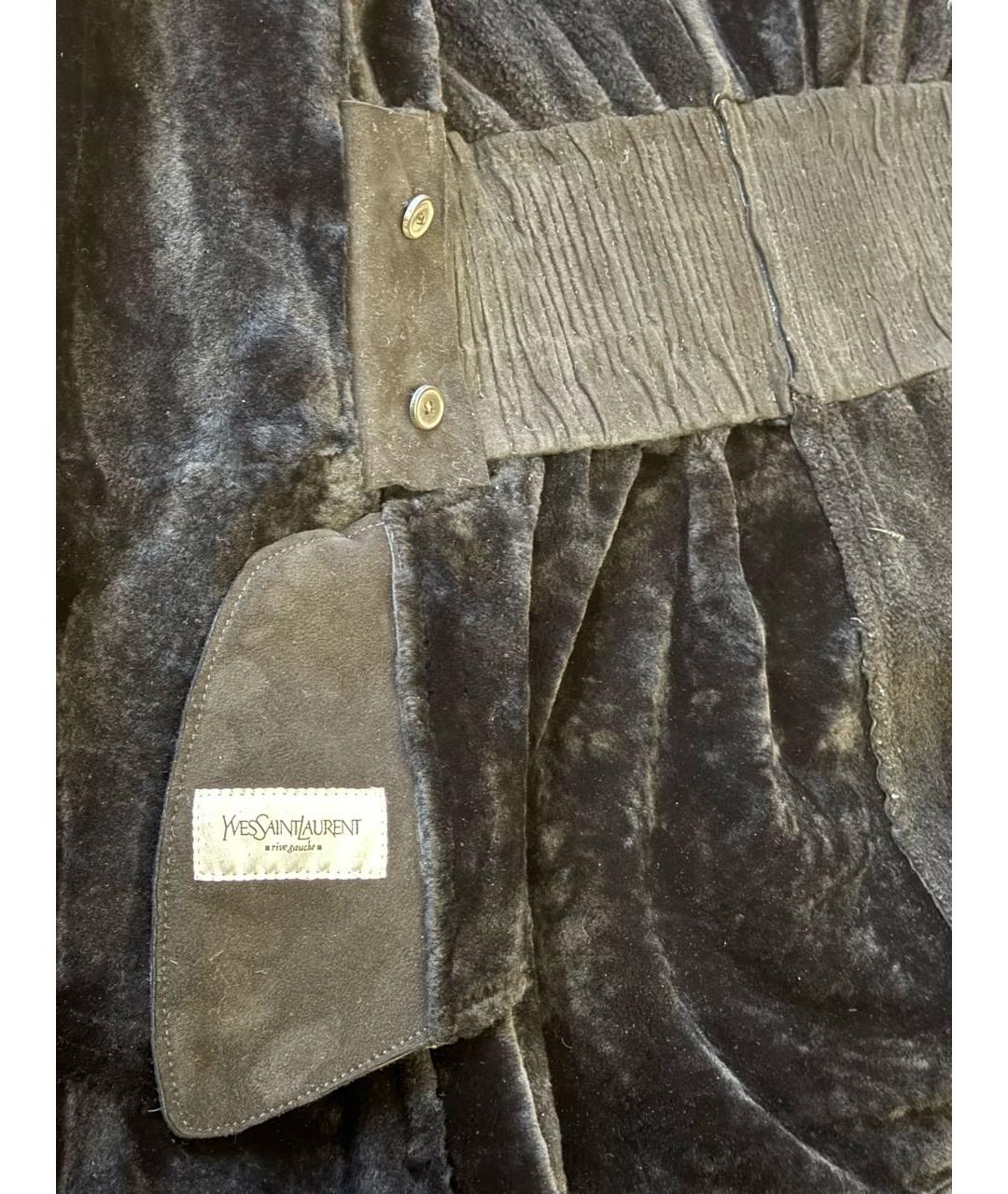 SAINT LAURENT Черная меховая дубленка, фото 3