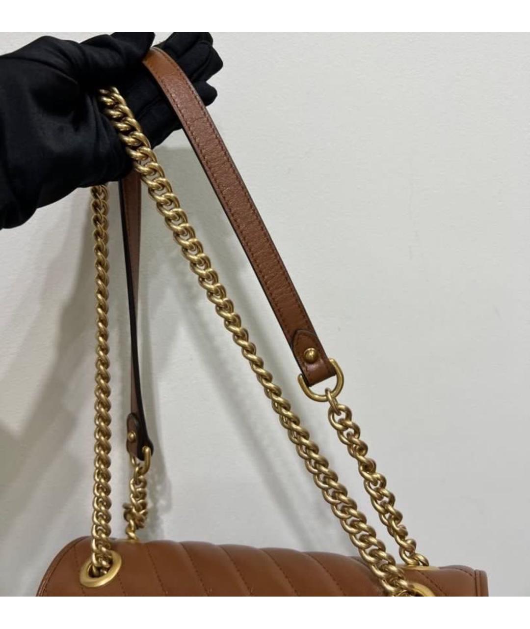 GUCCI Коричневая кожаная сумка через плечо, фото 3