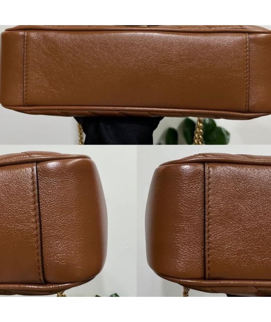 GUCCI Коричневая кожаная сумка через плечо, фото 4