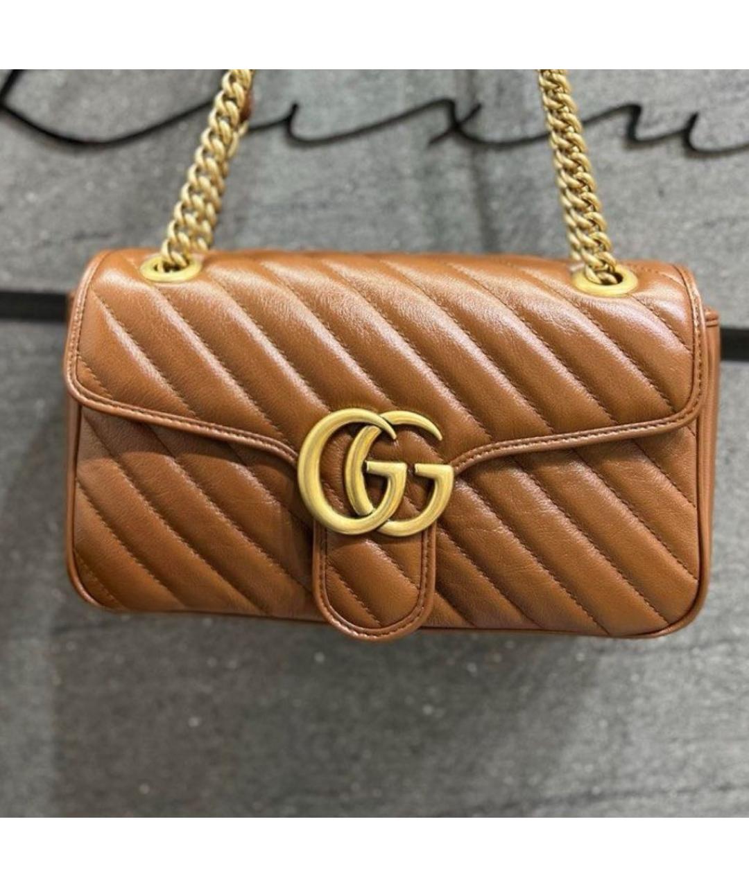 GUCCI Коричневая кожаная сумка через плечо, фото 5