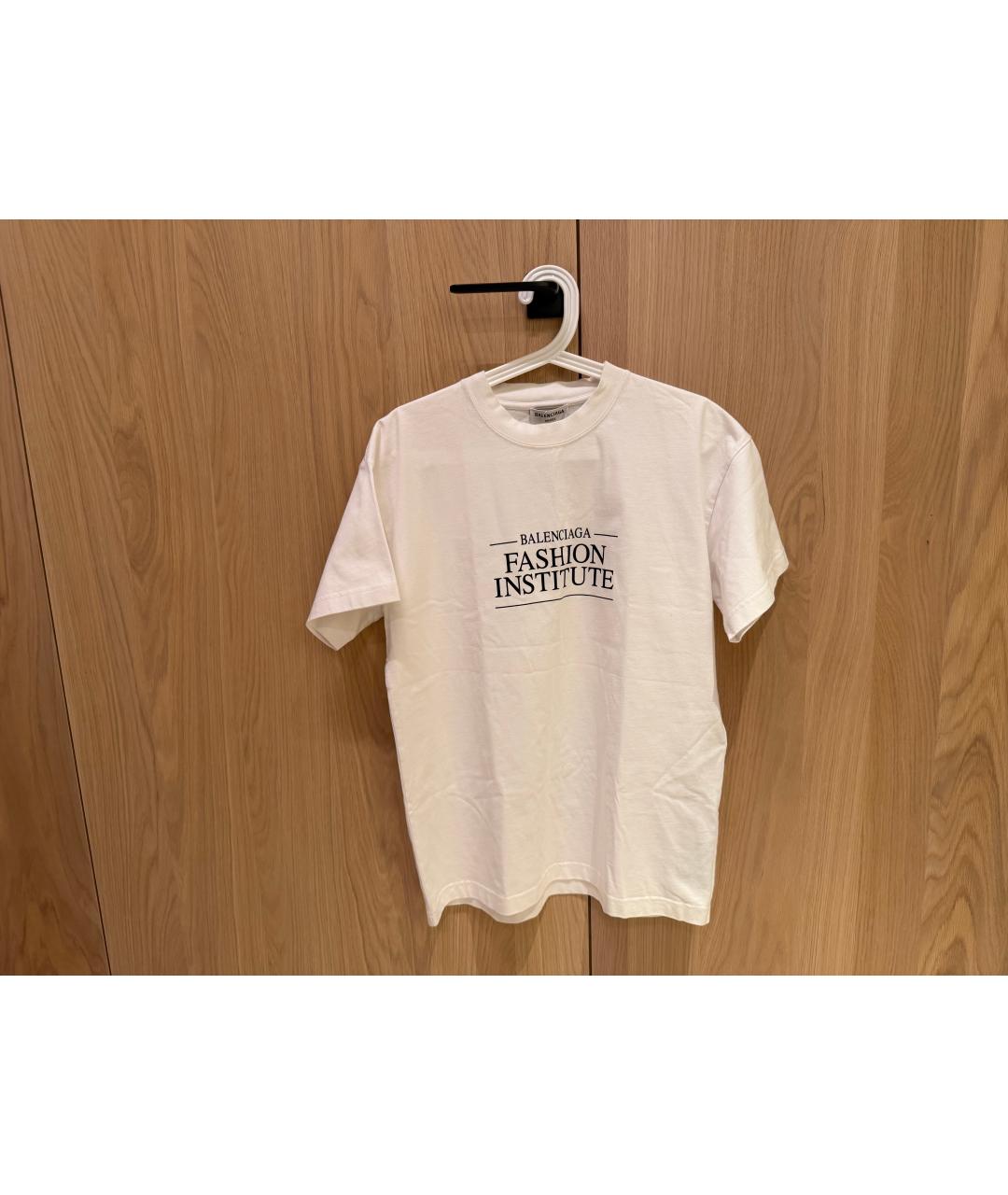 BALENCIAGA Белая хлопковая футболка, фото 2