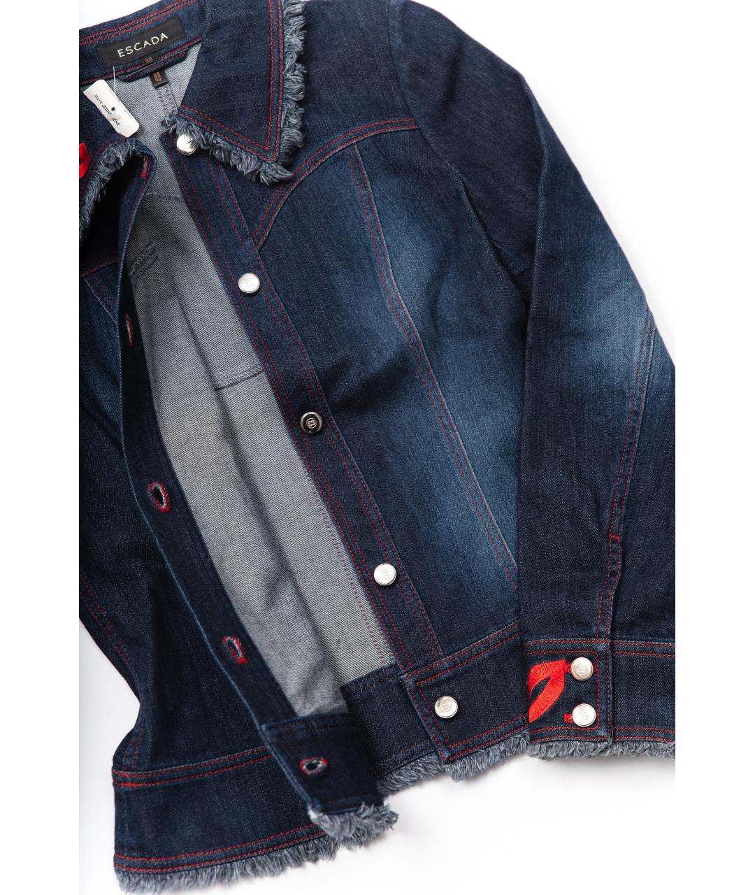 ESCADA Темно-синяя хлопко-эластановая куртка, фото 5