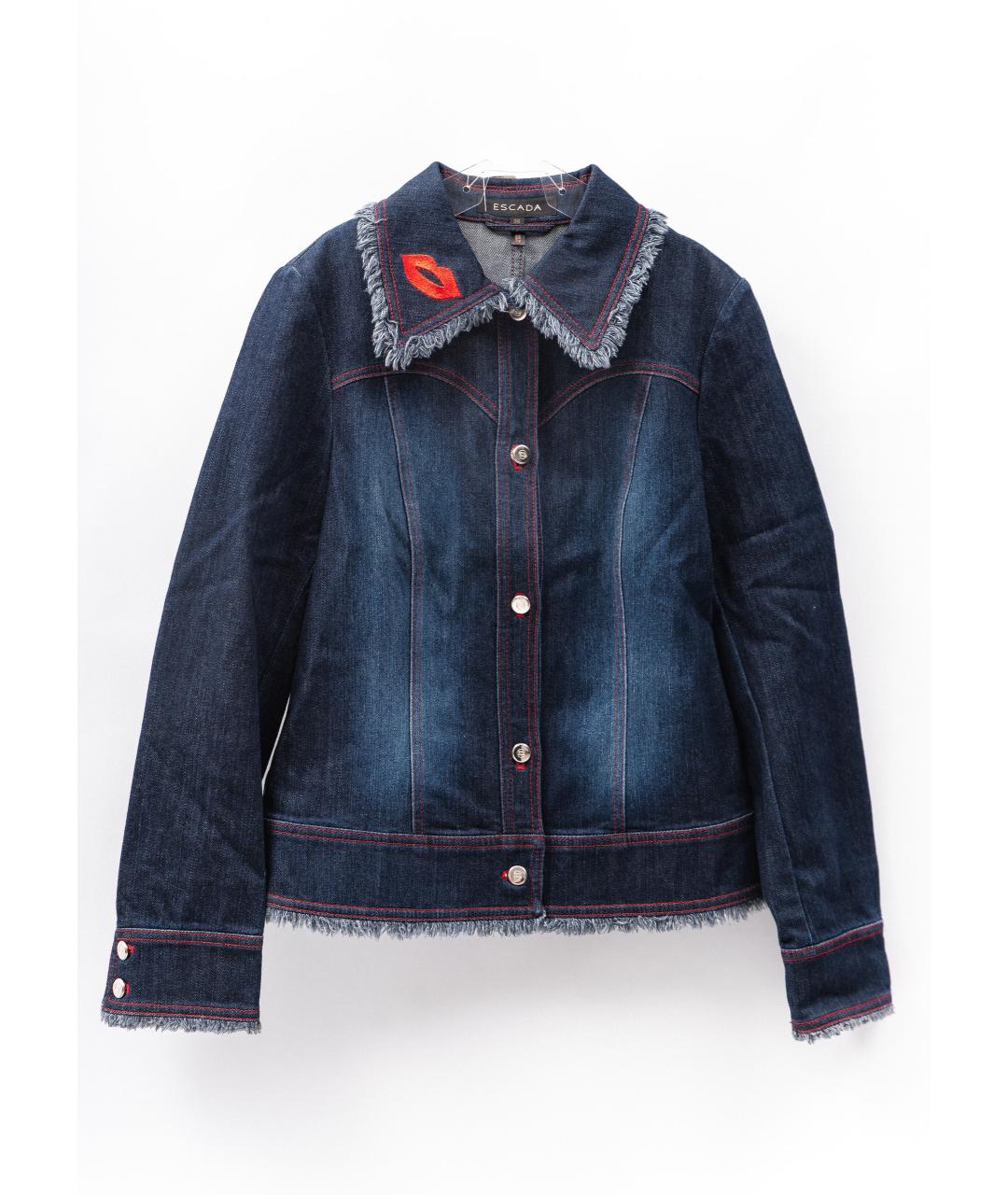 ESCADA Темно-синяя хлопко-эластановая куртка, фото 7