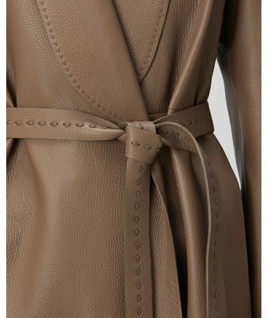 FENDI Коричневый кожаный тренч/плащ, фото 8