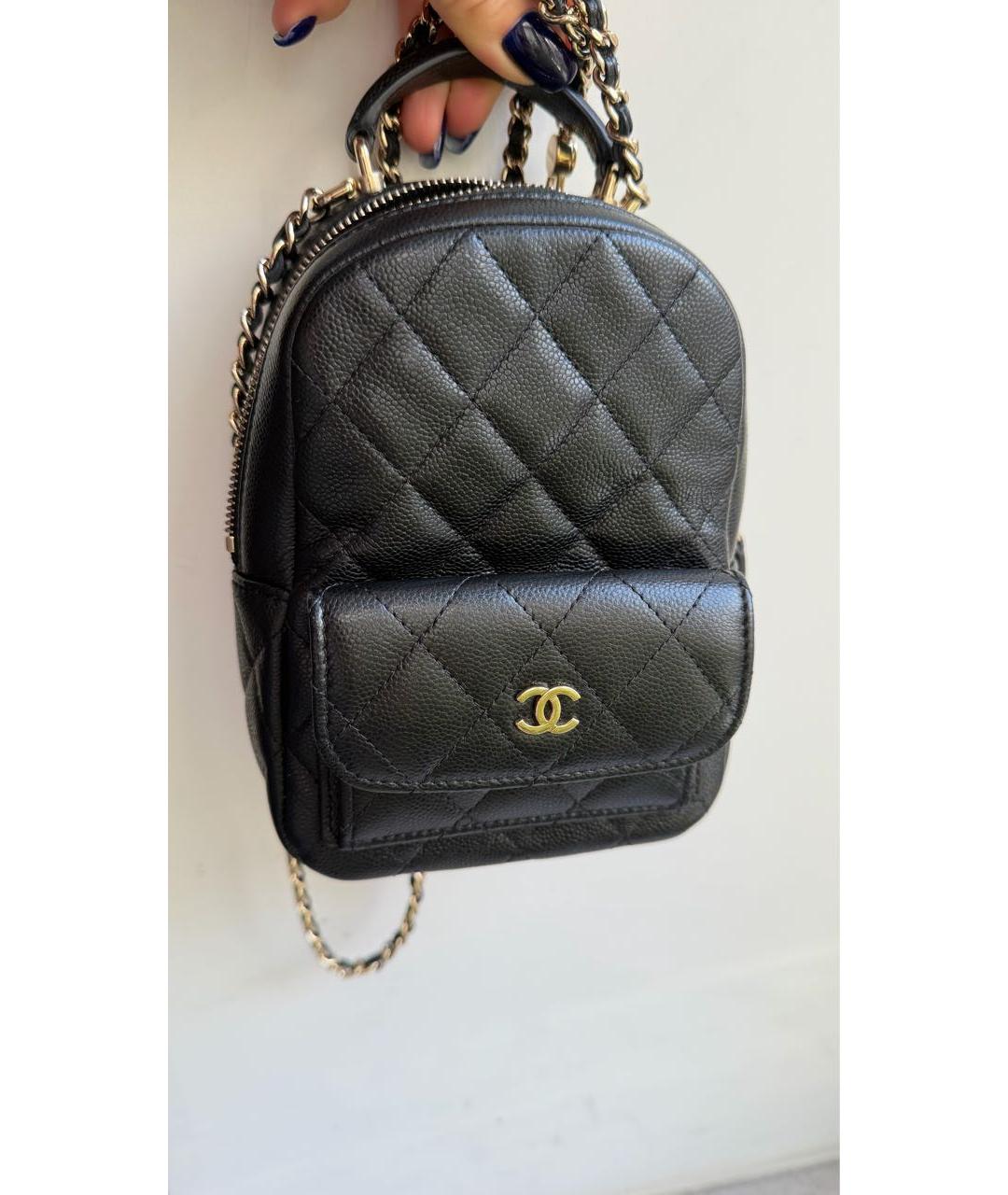 CHANEL Черный кожаный рюкзак, фото 7