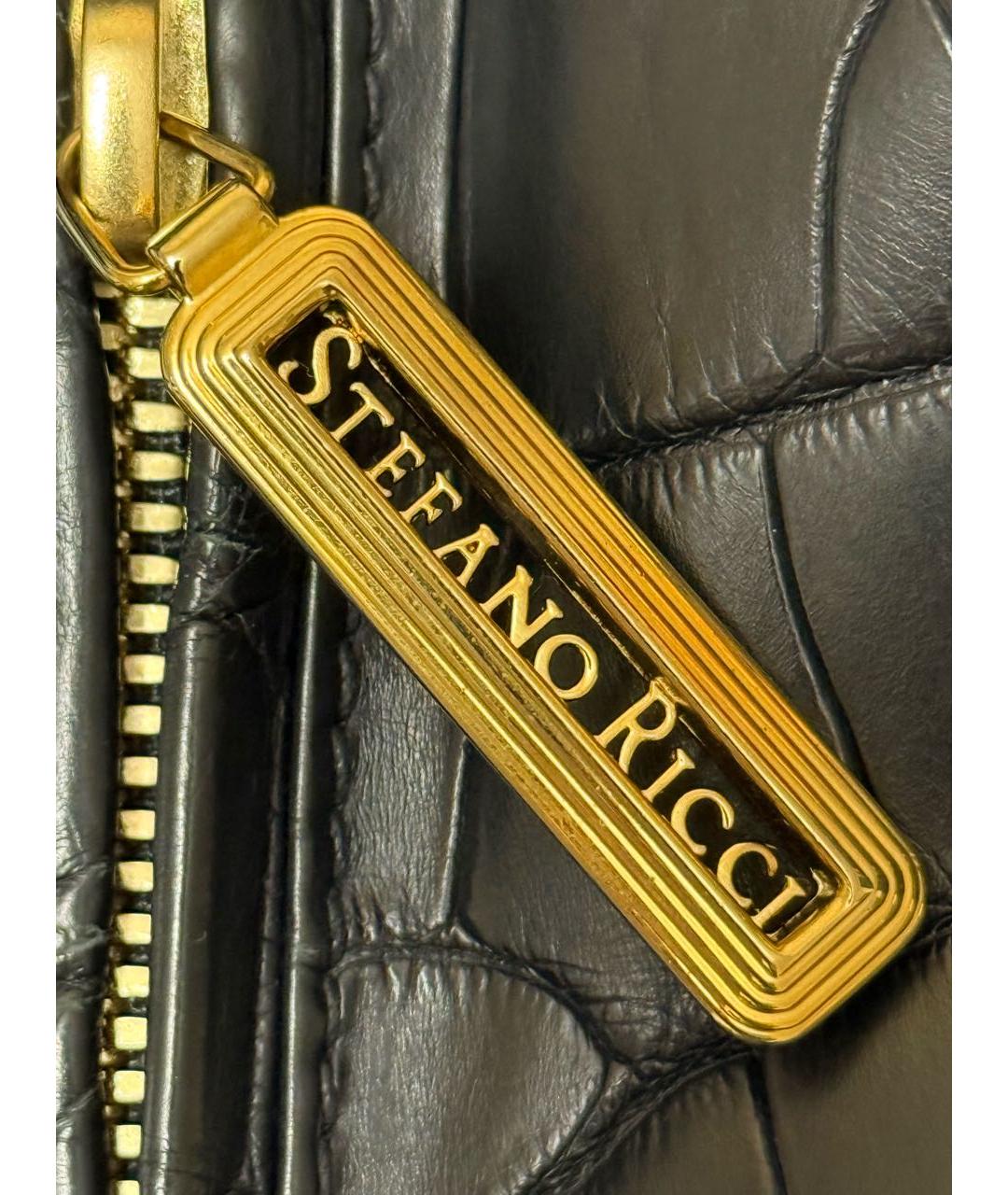 STEFANO RICCI Черная кожаная куртка, фото 4