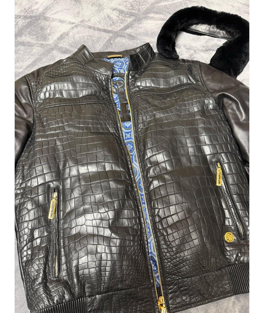 STEFANO RICCI Черная кожаная куртка, фото 2