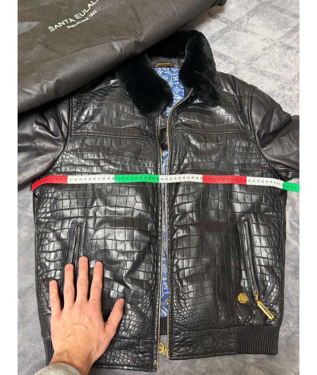 STEFANO RICCI Черная кожаная куртка, фото 8