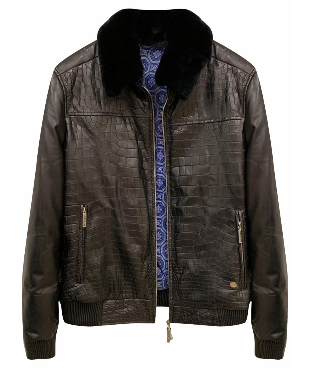 STEFANO RICCI Черная кожаная куртка, фото 1