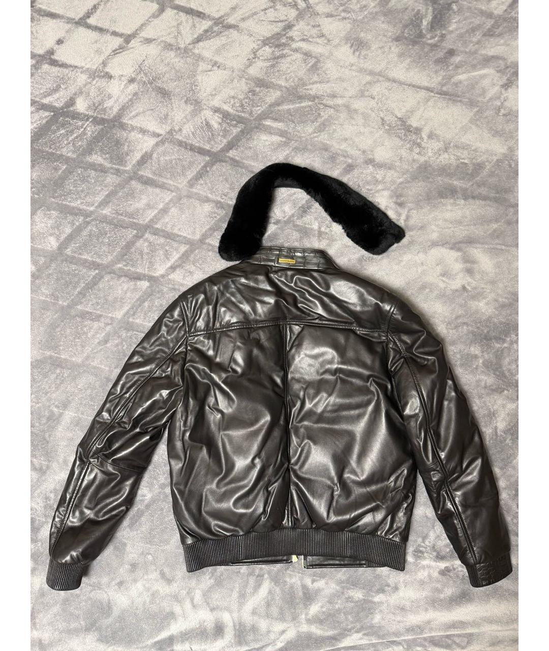STEFANO RICCI Черная кожаная куртка, фото 7