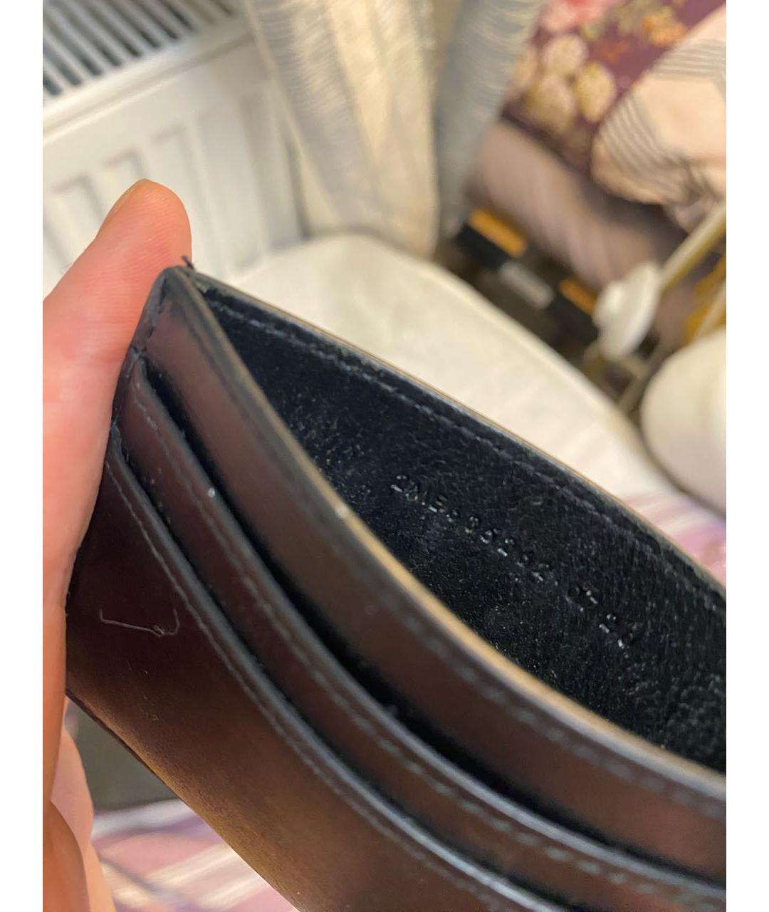 SAINT LAURENT Черный кожаный кардхолдер, фото 6