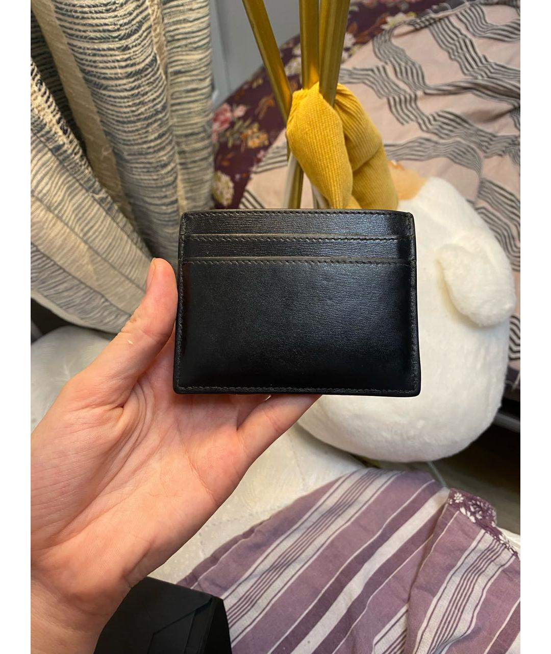 SAINT LAURENT Черный кожаный кардхолдер, фото 3