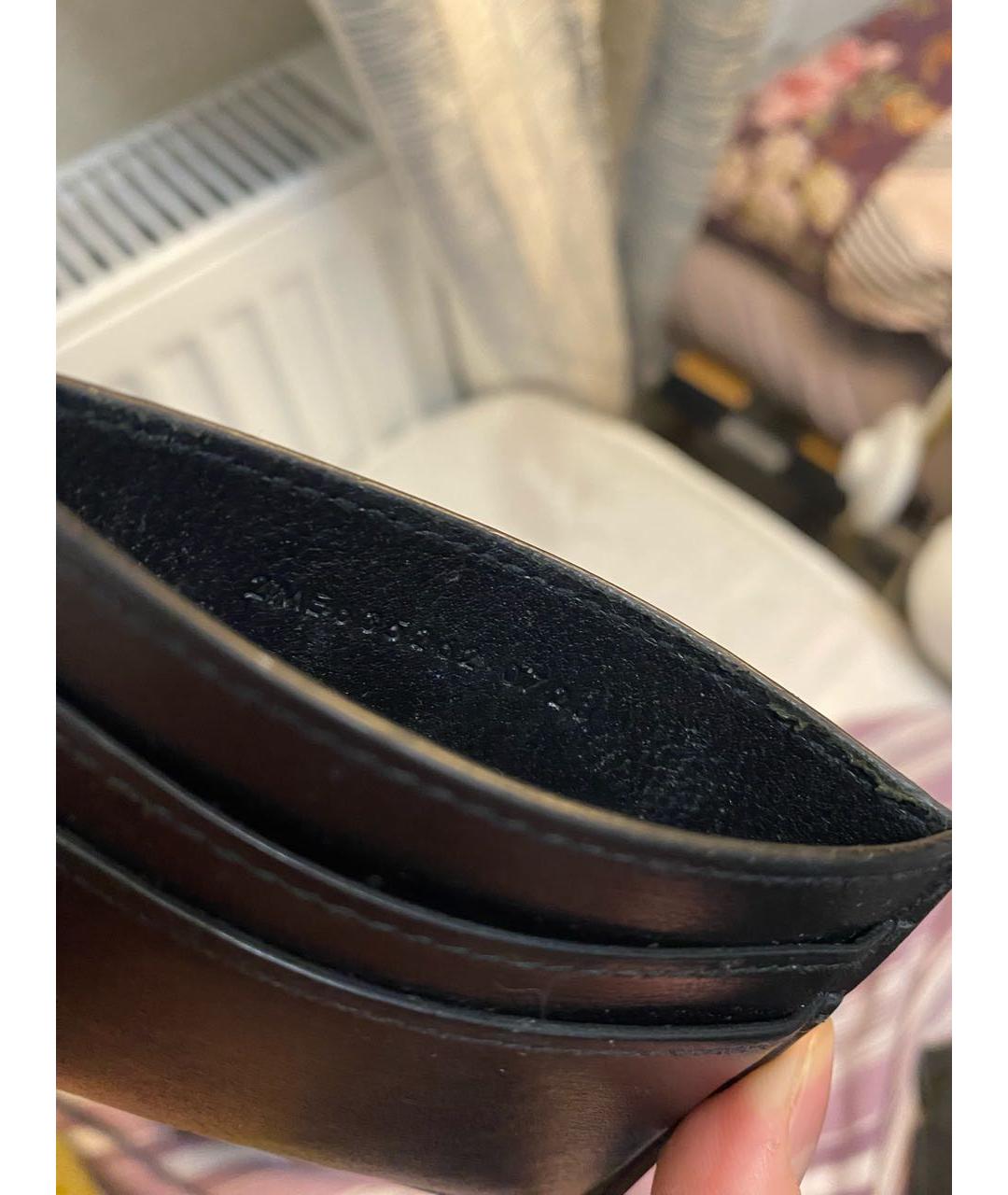 SAINT LAURENT Черный кожаный кардхолдер, фото 7