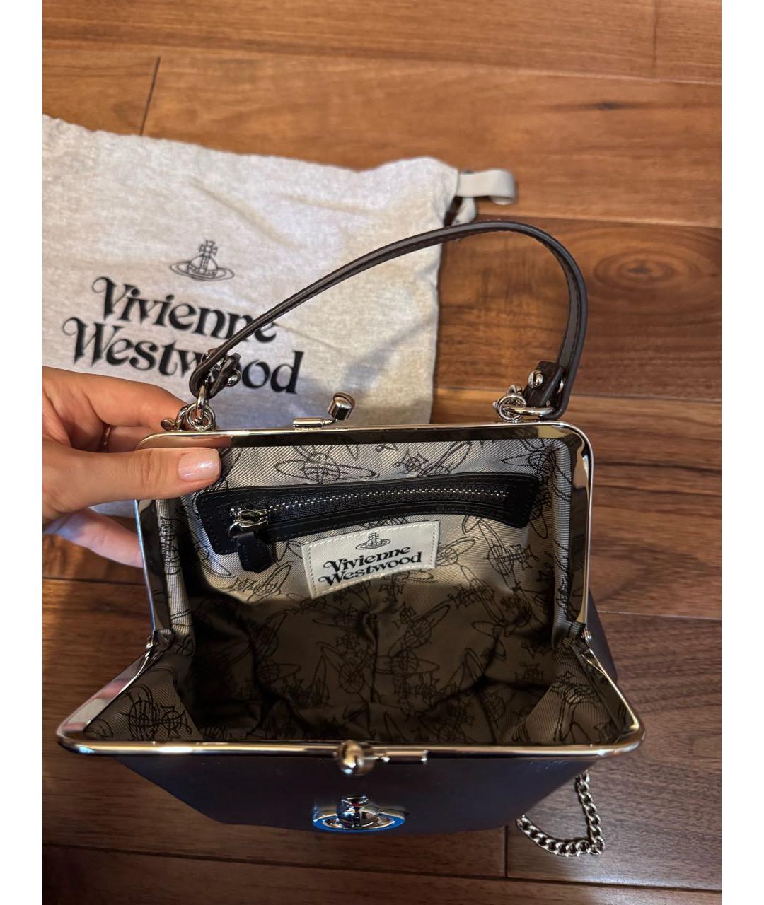 VIVIENNE WESTWOOD Коричневая кожаная сумка через плечо, фото 4